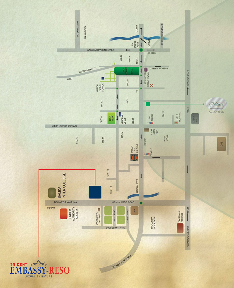Trident Embassy location map